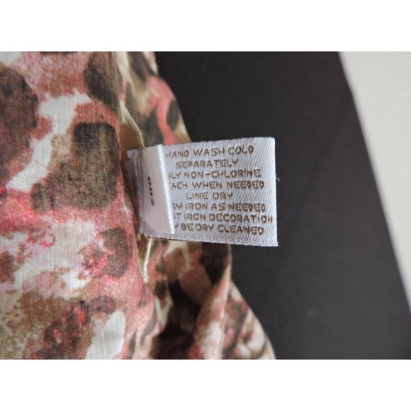 Chicos Blazer Sz 3 Career Lightweight Pink Brown Beaded Front - Picture 5 of 6